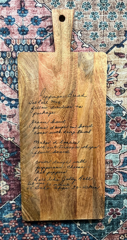 Custom Engraved Recipe Cutting Board