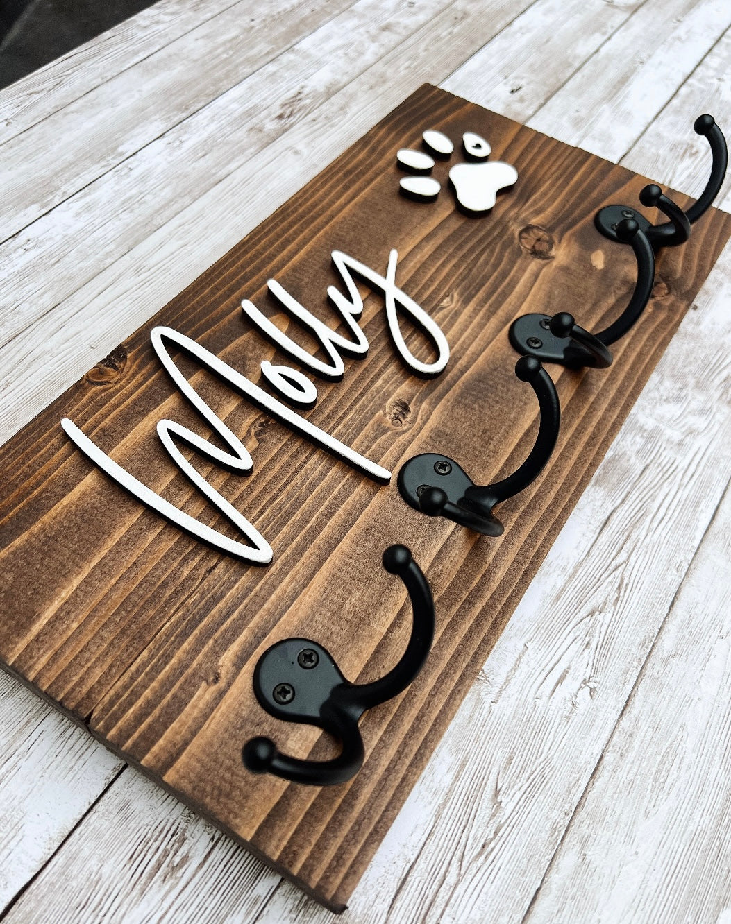 Custom Dog Leash Holder and Entryway Organizer
