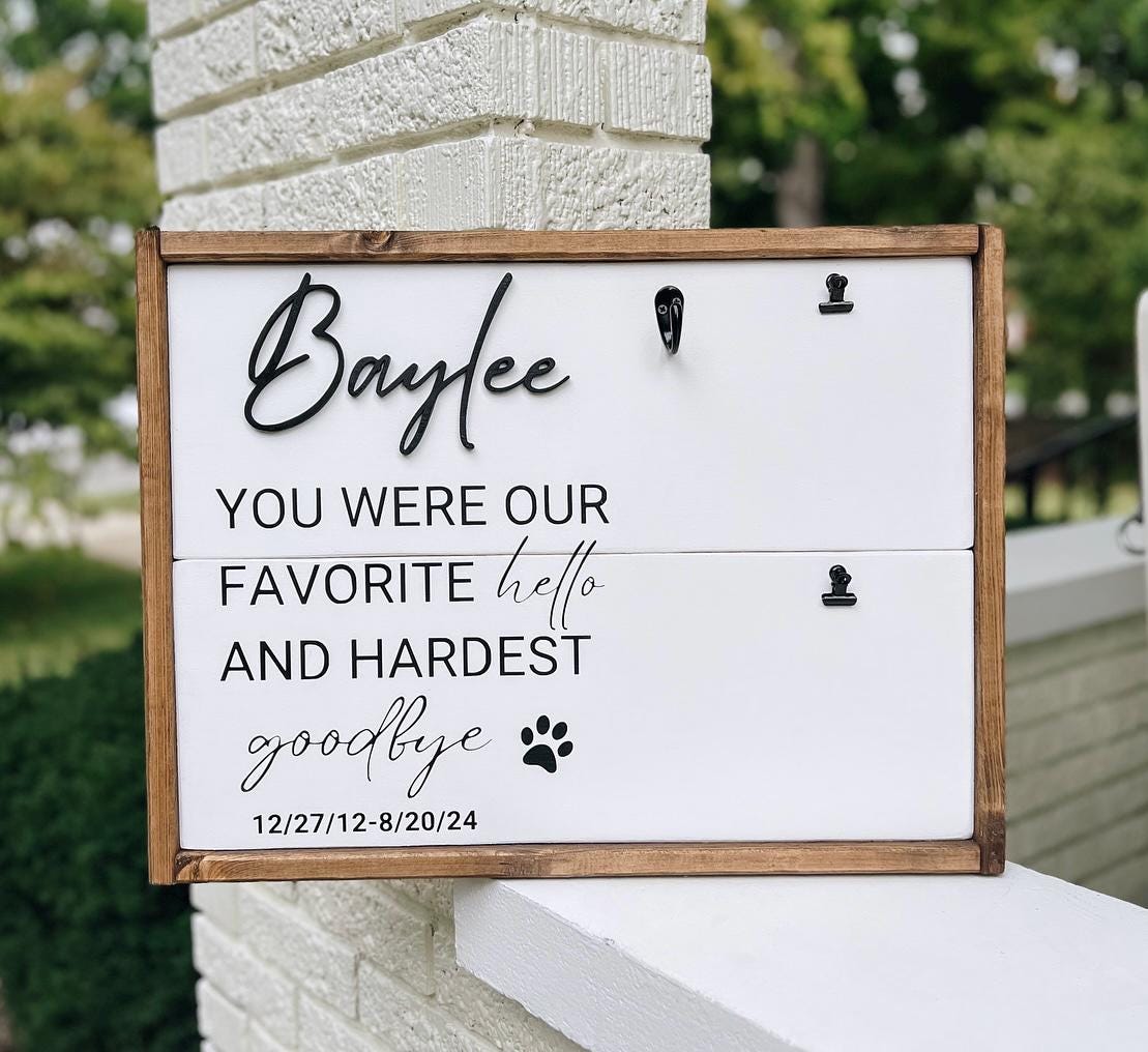 You Were My Favorite Hello - LARGE Pet Memorial Collar Holder