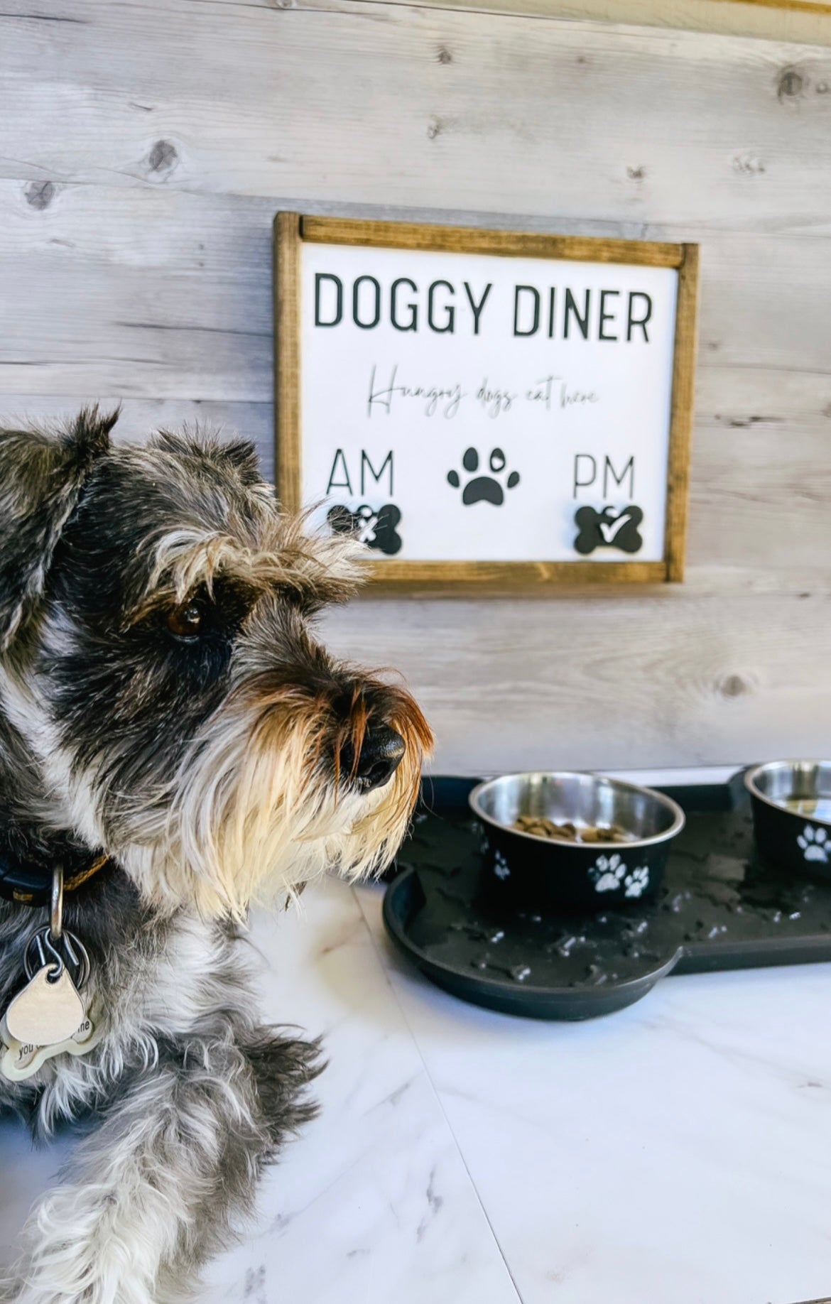 Doggy Diner Sign : Pet Mealtime Organizer with AM/PM Tracker