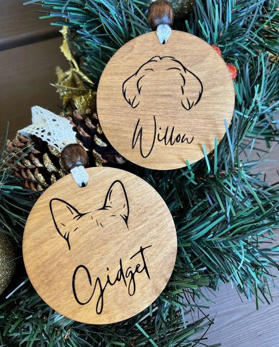 Dog Ear Christmas Ornament