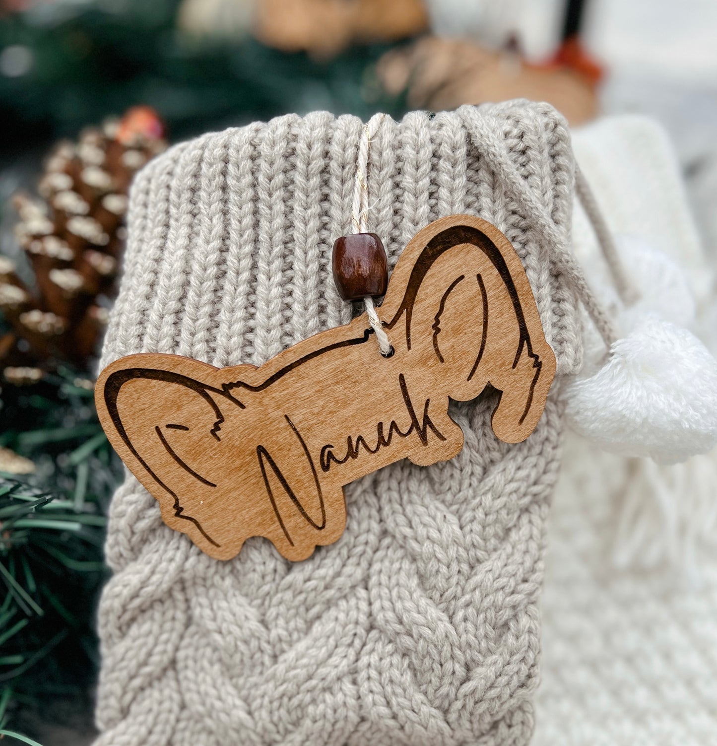 Dog Ear Outline Christmas Ornaments