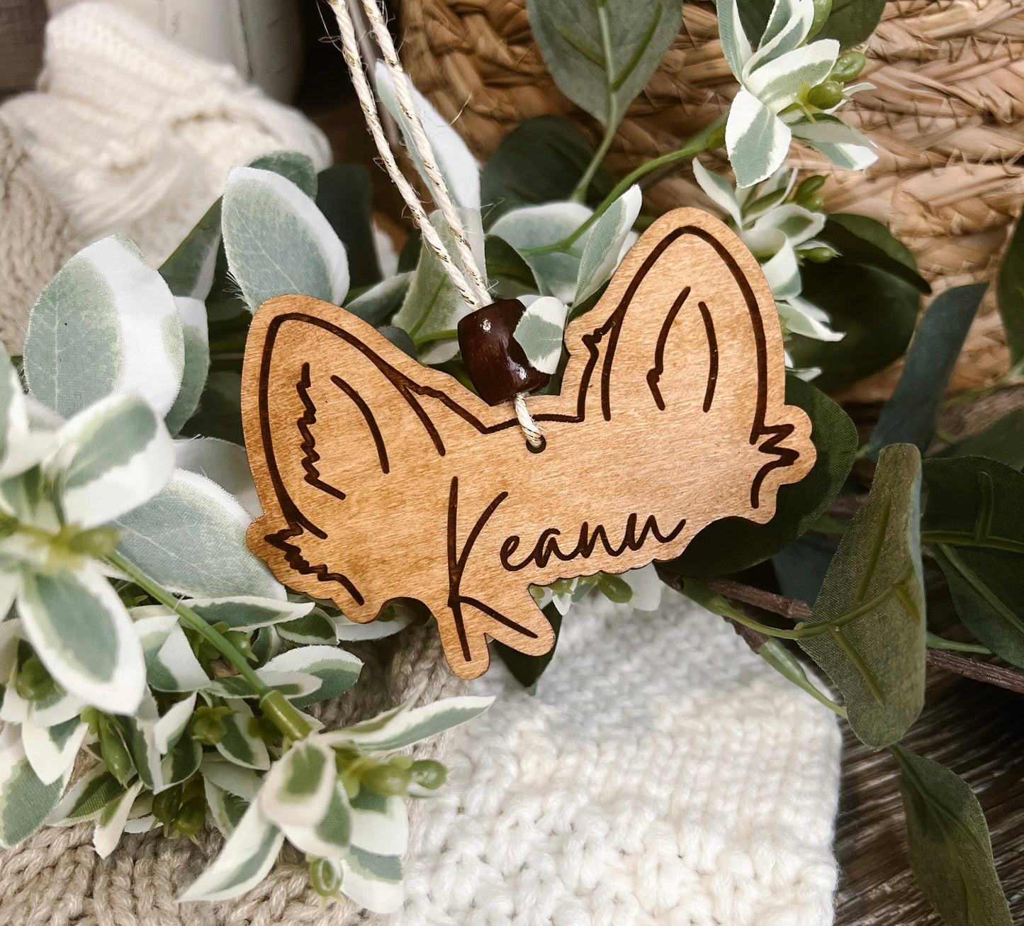 Dog Ear Outline Christmas Ornaments