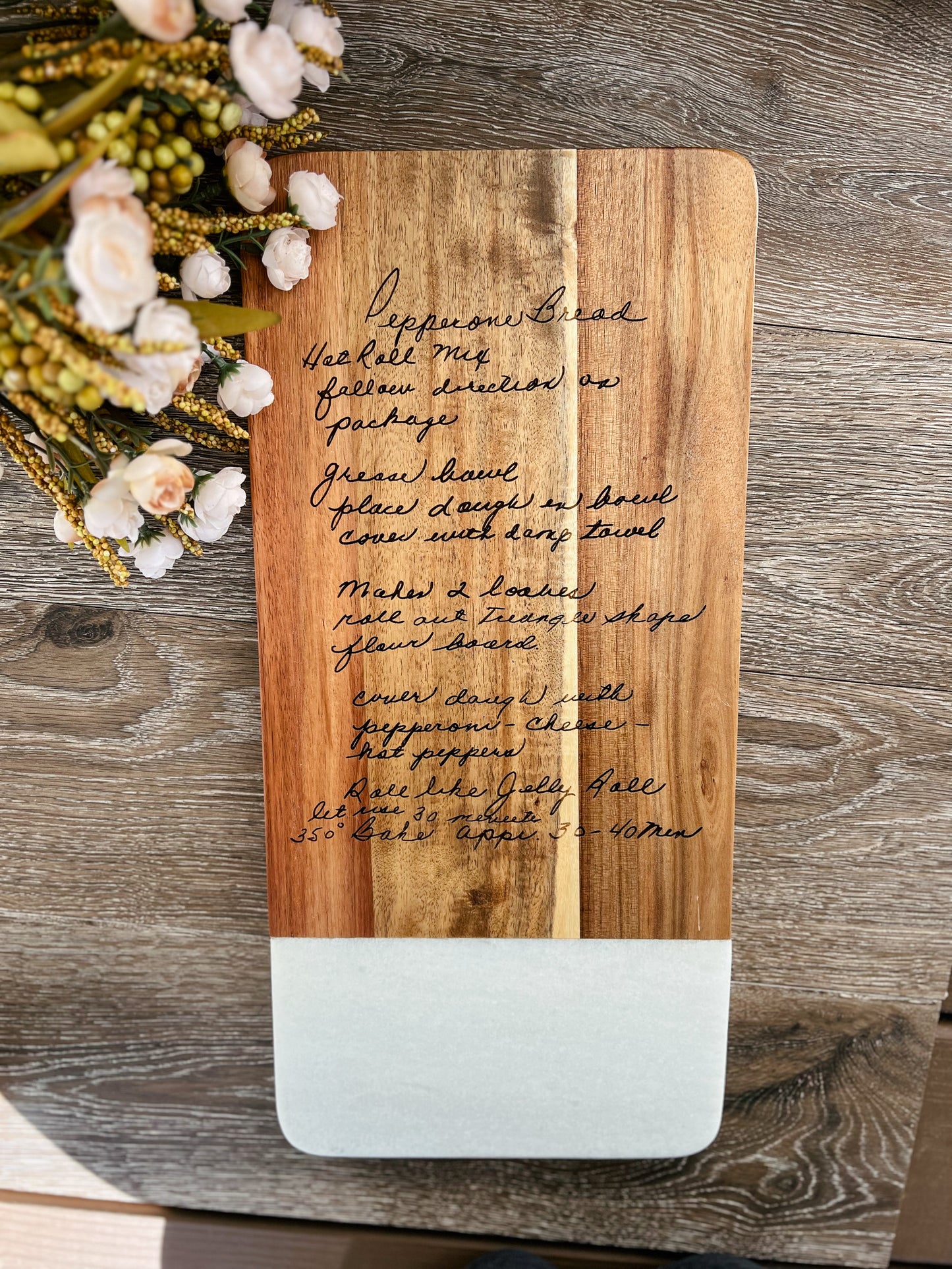 Engraved Recipe Cutting Board