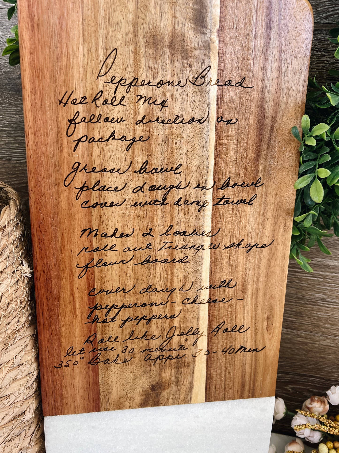 Engraved Recipe Cutting Board