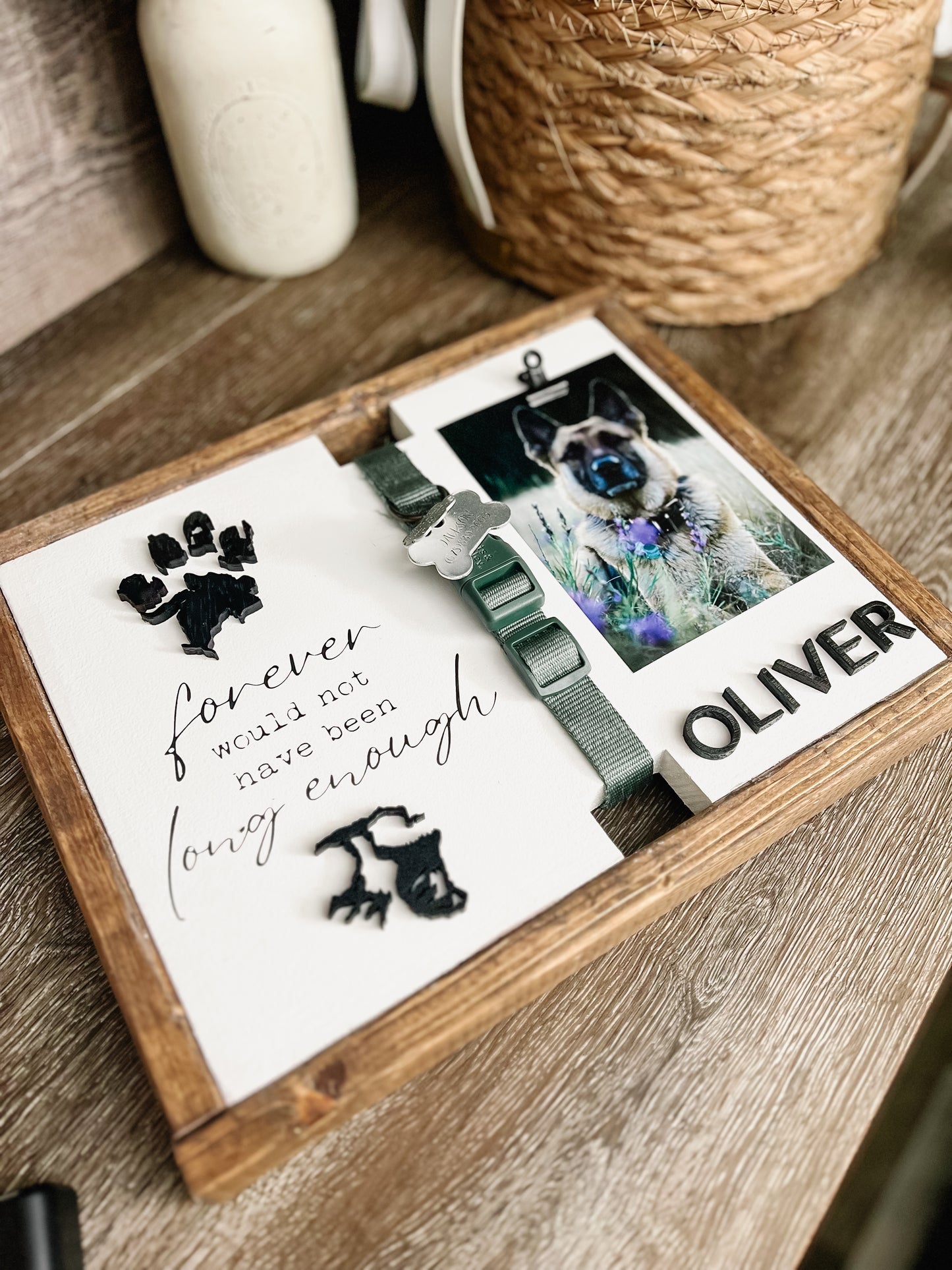 Memorial Keepsake With Custom Pet Nose and Paw Prints