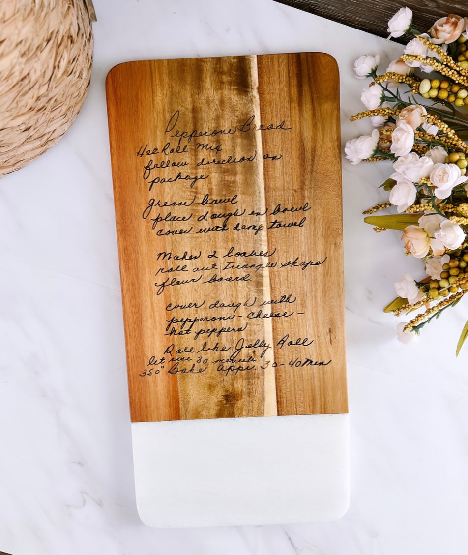 Engraved Recipe Cutting Board