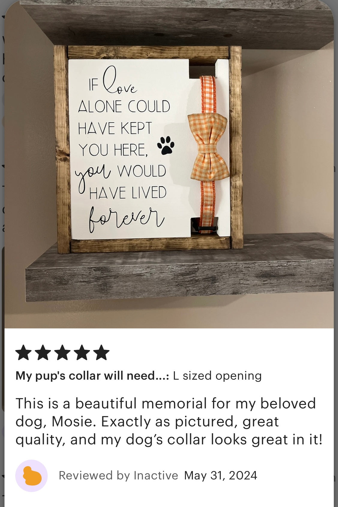 If Love Alone Could Have Kept You Here - Pet Memorial Dog Collar Holder