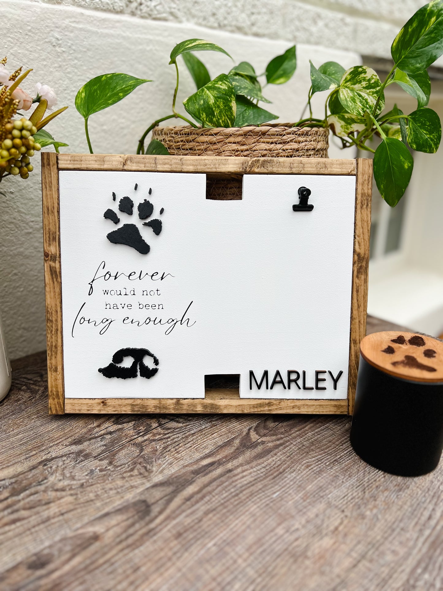 Memorial Keepsake With Custom Pet Nose and Paw Prints
