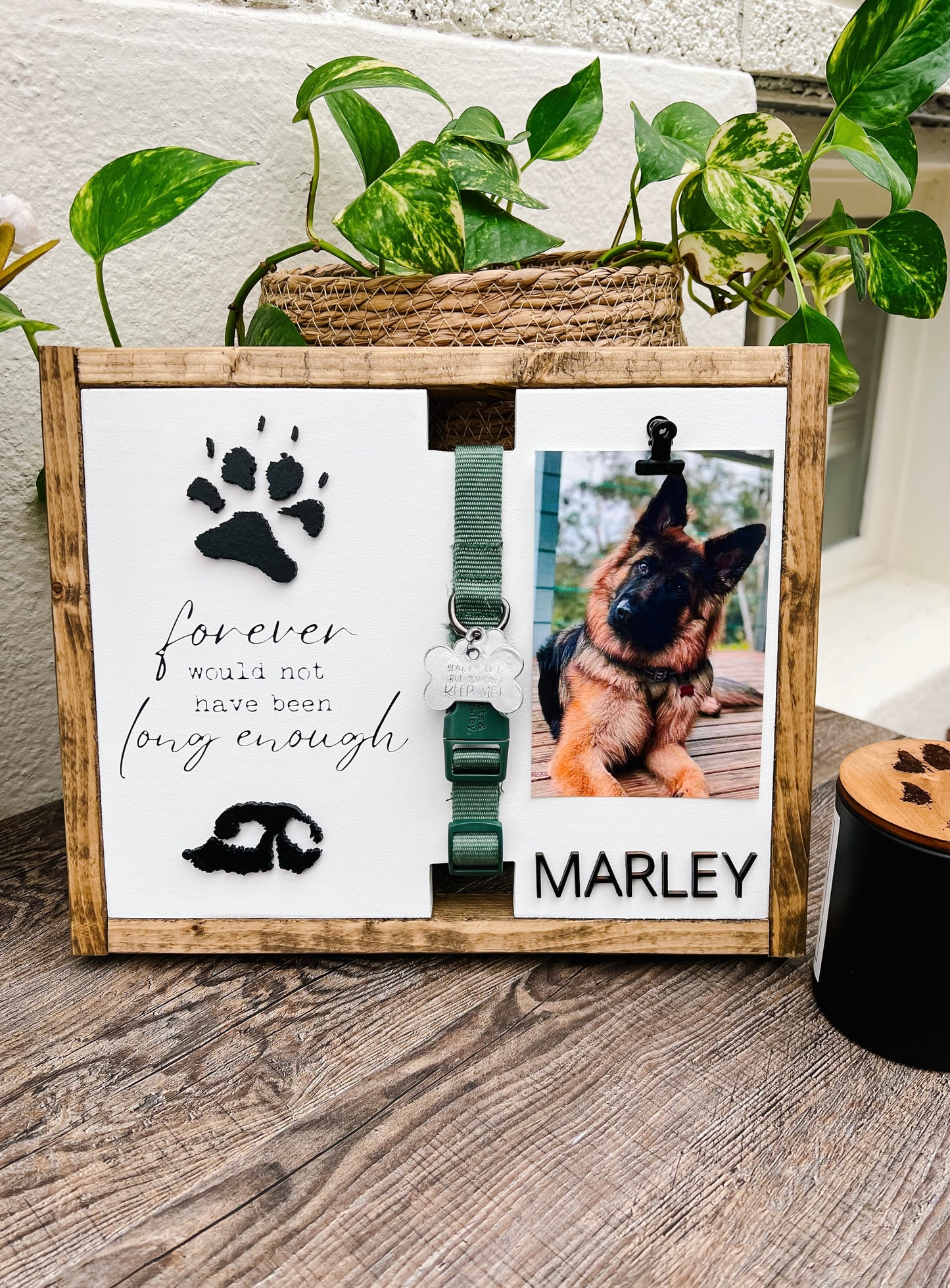 Memorial Keepsake With Custom Pet Nose and Paw Prints