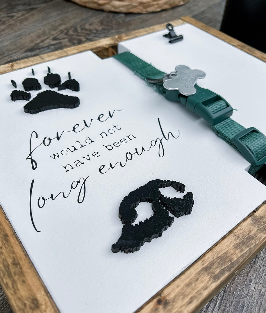 Memorial Keepsake With Custom Pet Nose and Paw Prints