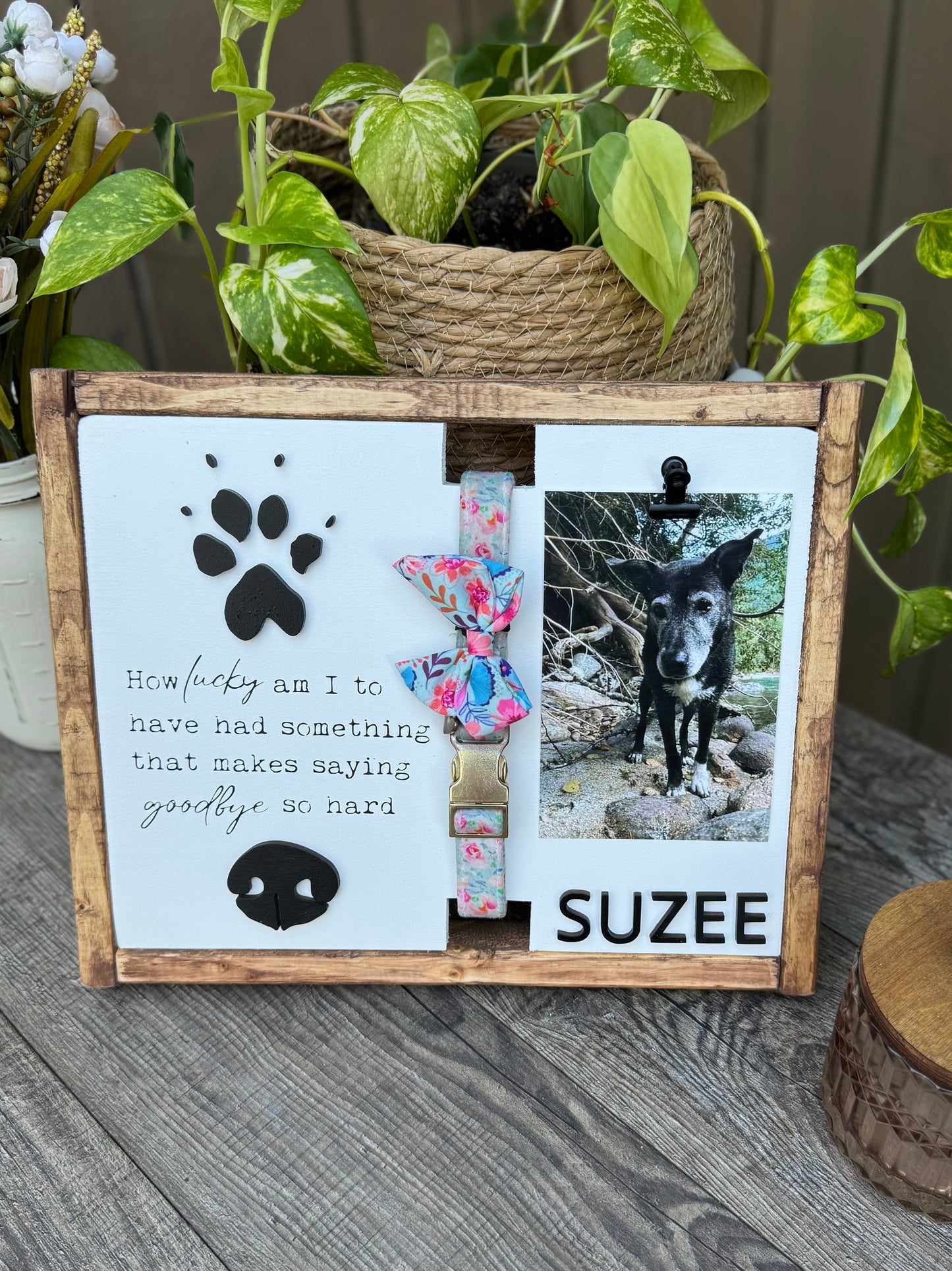 Custom Pet Sympathy Keepsake With Nose and Paw Print