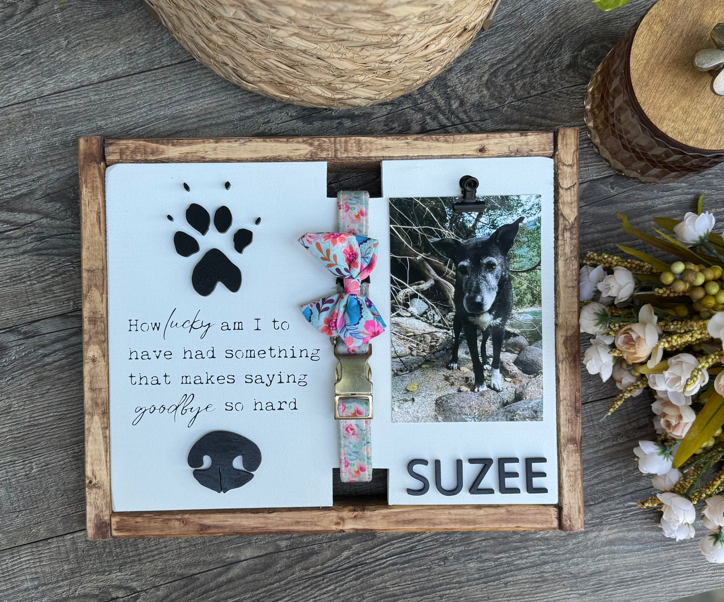 Custom Pet Sympathy Keepsake With Nose and Paw Print