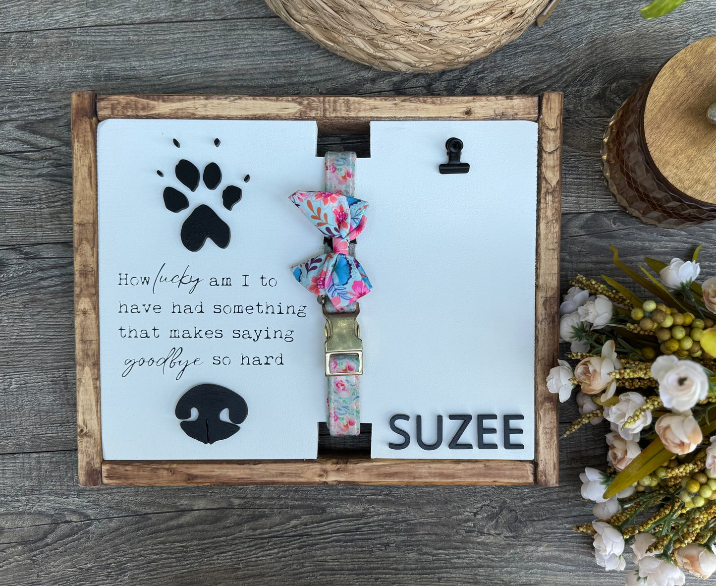 Custom Pet Sympathy Keepsake With Nose and Paw Print