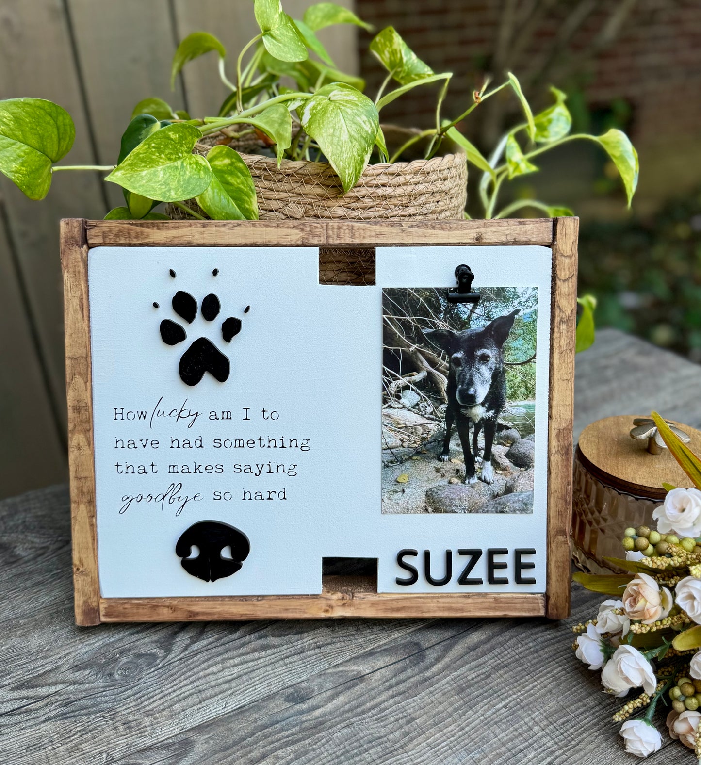 Custom Pet Sympathy Keepsake With Nose and Paw Print