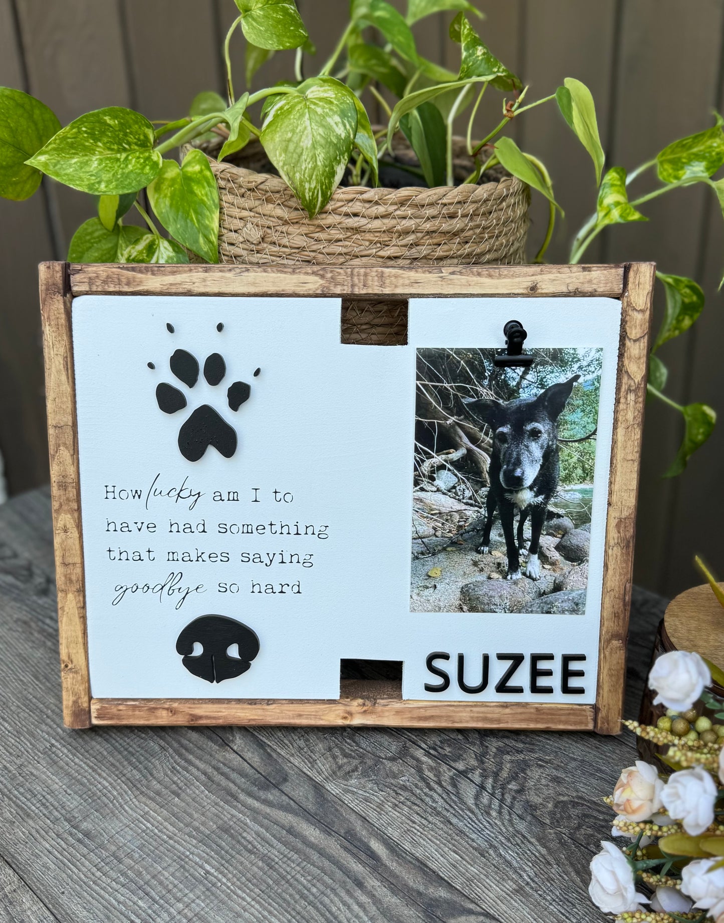 Custom Pet Sympathy Keepsake With Nose and Paw Print