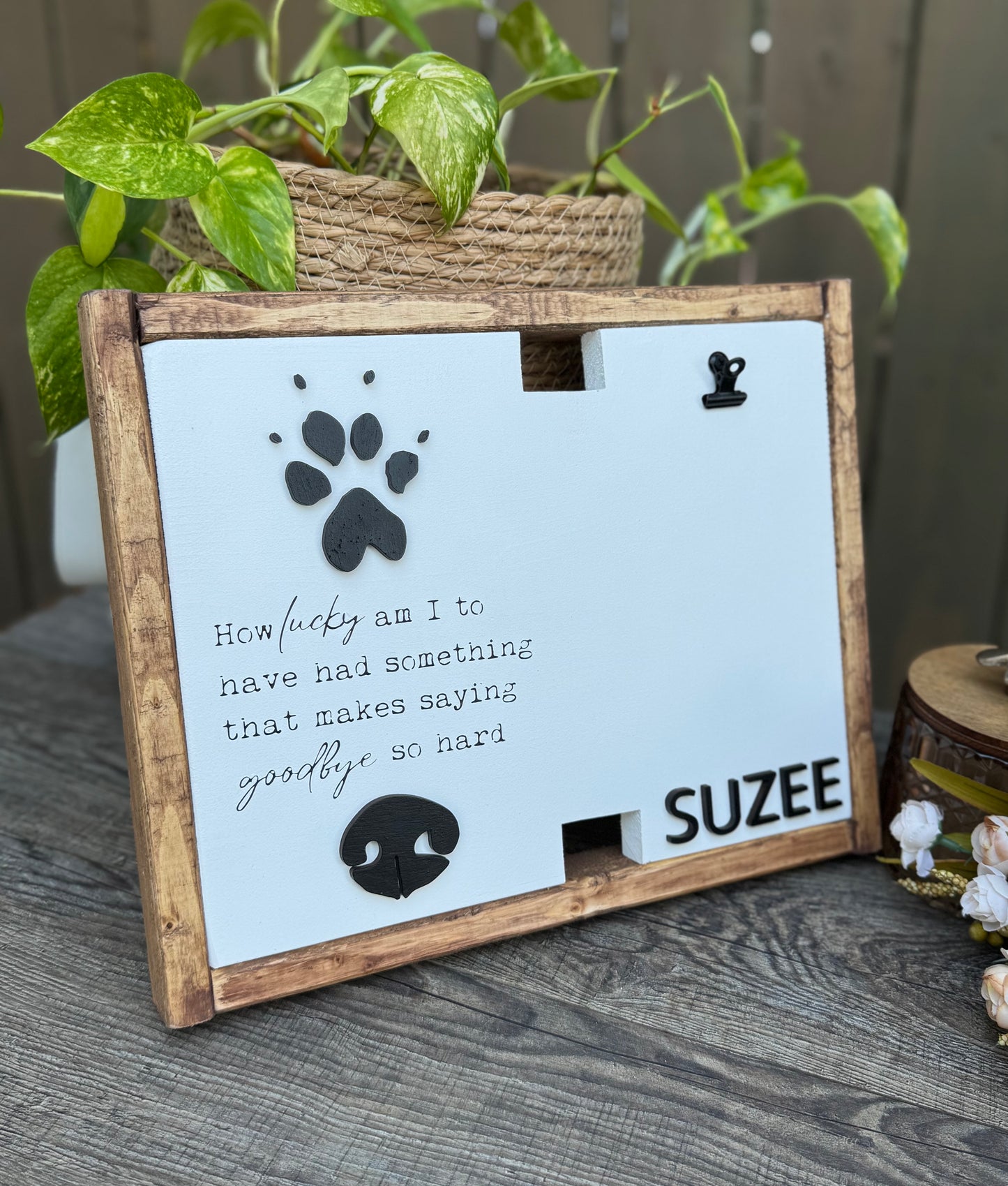 Custom Pet Sympathy Keepsake With Nose and Paw Print