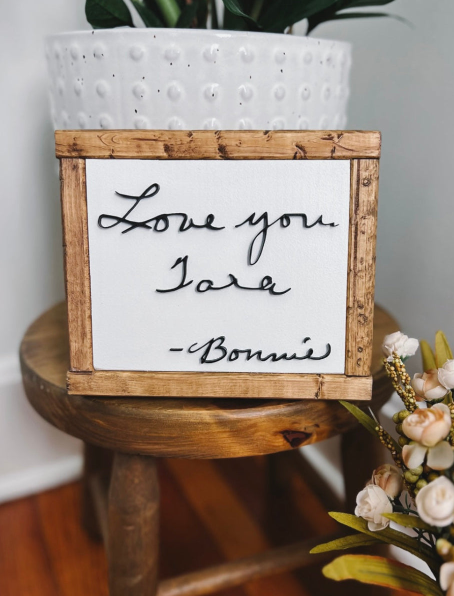Custom Handwriting Memorial Keepsake