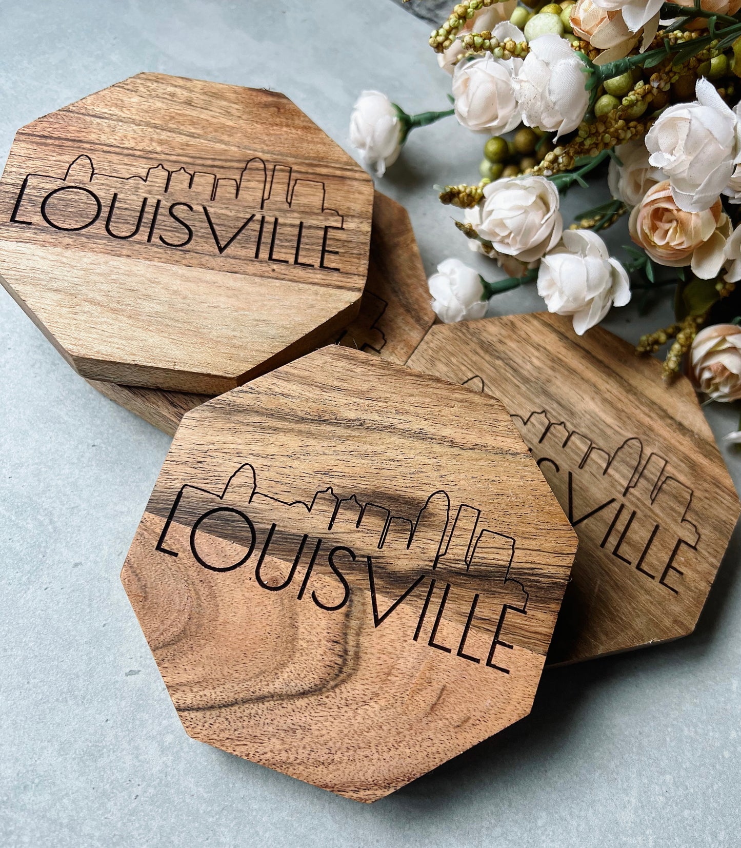 "Louisville Skyline" - Engraved Coasters