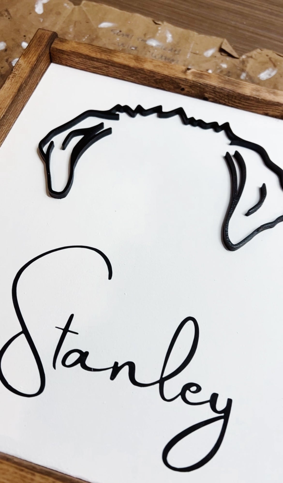 Custom Dog Ear Outline Sign - Modern Pet Line Art