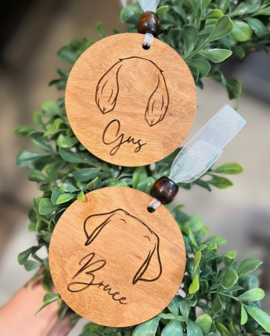 Dog Ear Christmas Ornament