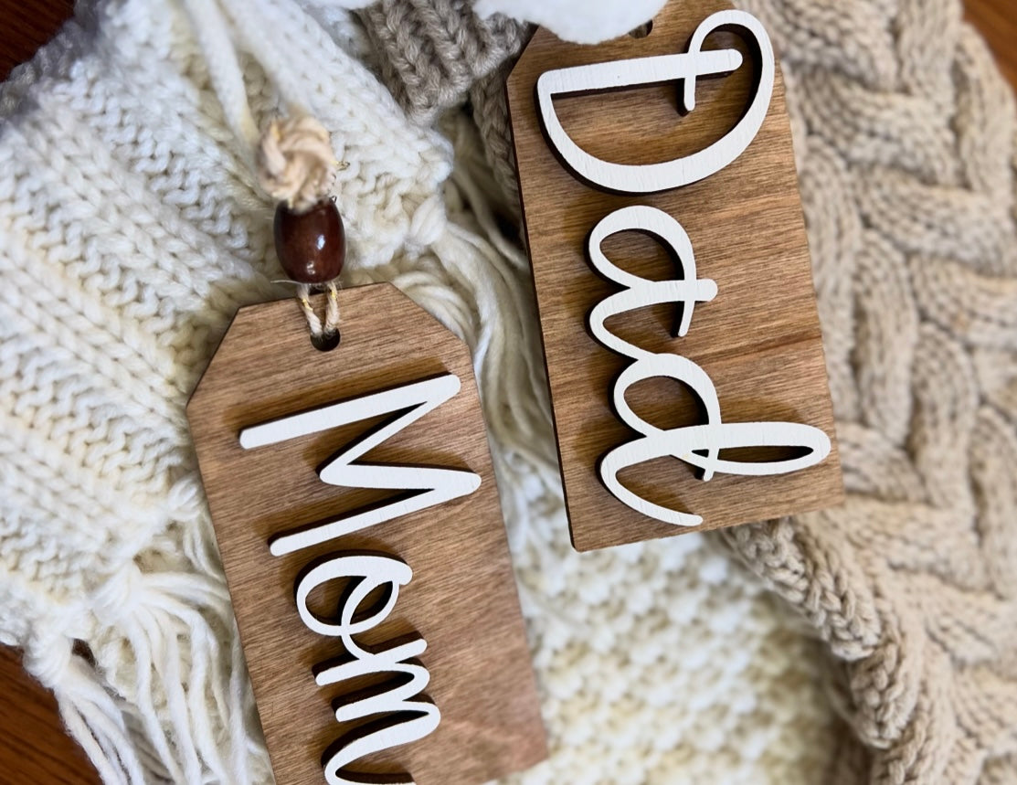 Custom Christmas Stocking Name Tag