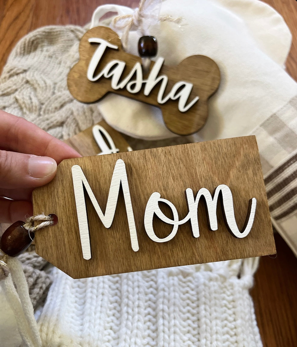 Custom Christmas Stocking Name Tag