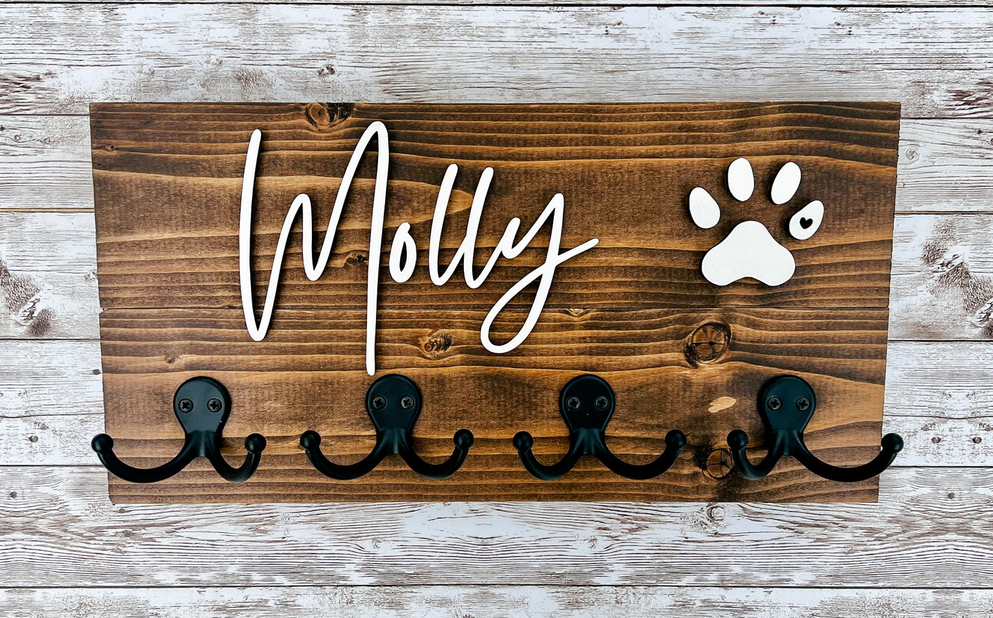 Custom Dog Leash Holder and Entryway Organizer