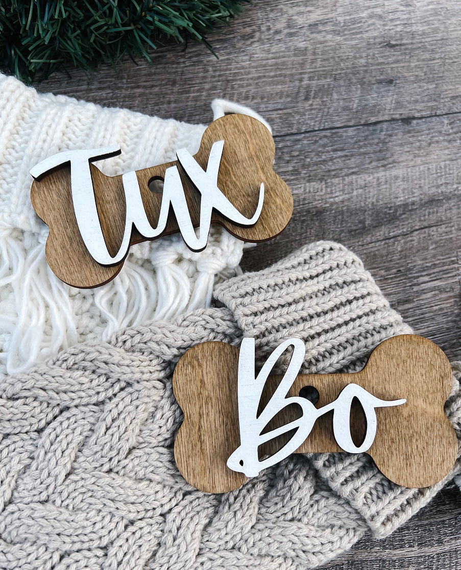 Personalized Dog Bone Christmas Ornament