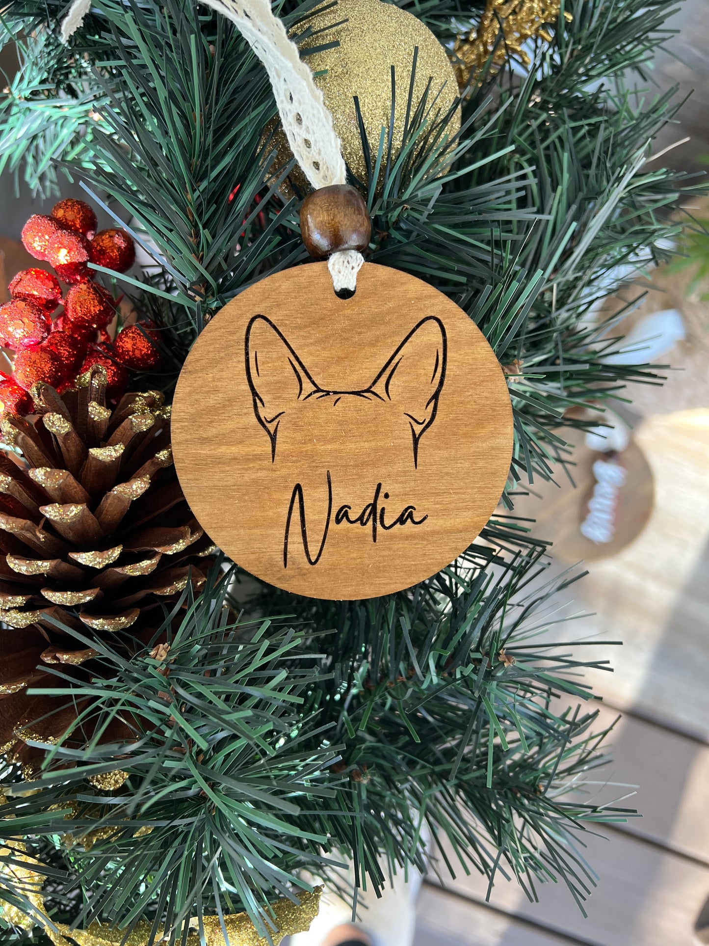 Dog Ear Christmas Ornament