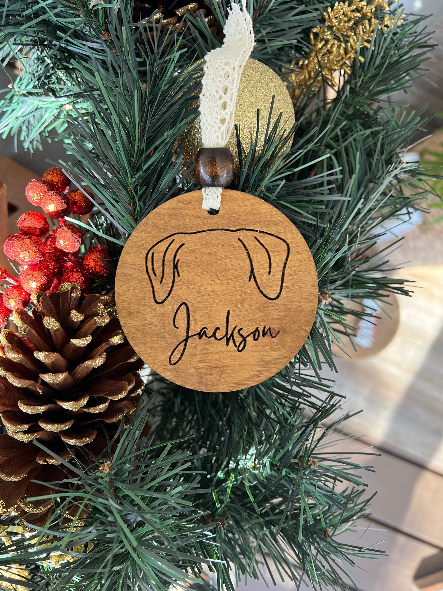 Dog Ear Christmas Ornament
