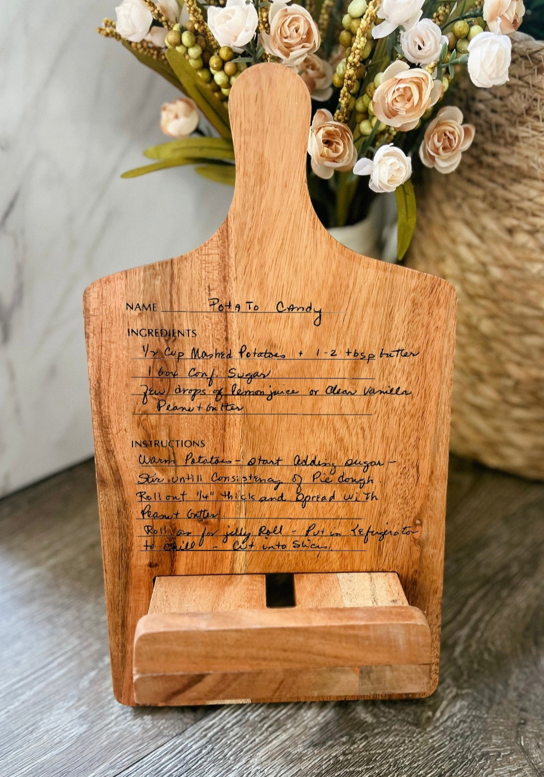 Custom Recipe Holder - Engraved Cookbook Stand