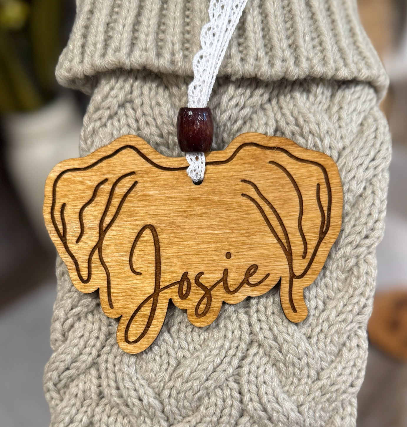 Dog Ear Outline Christmas Ornaments
