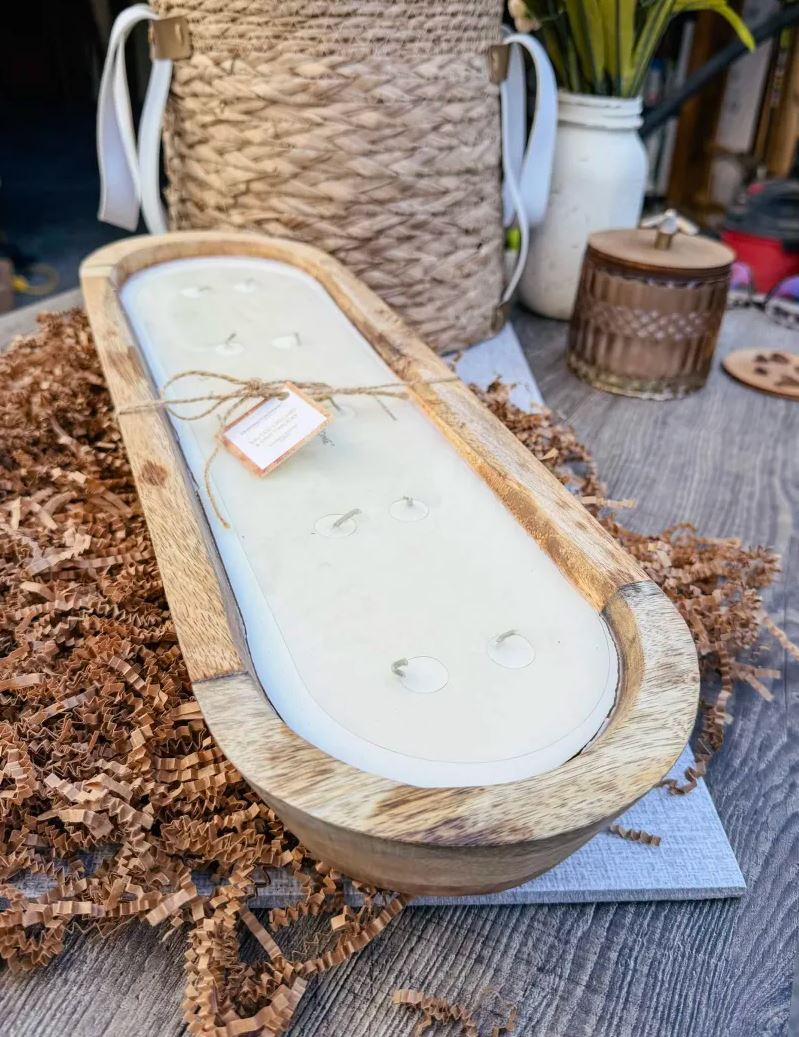 Custom Engraved Dough Bowl Candle