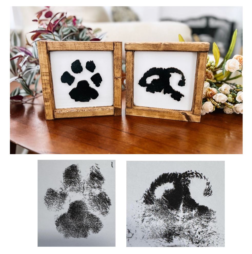 Custom Dog Paw + Nose Print Mini Signs