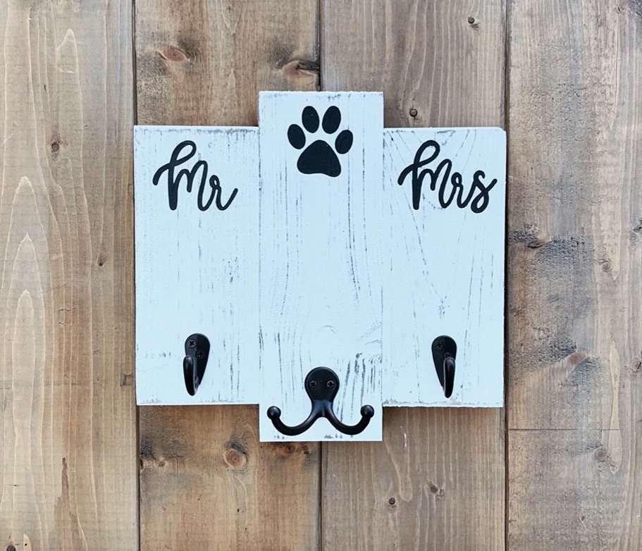 Rustic Mr and Mrs Wedding Gift for Dog Lovers