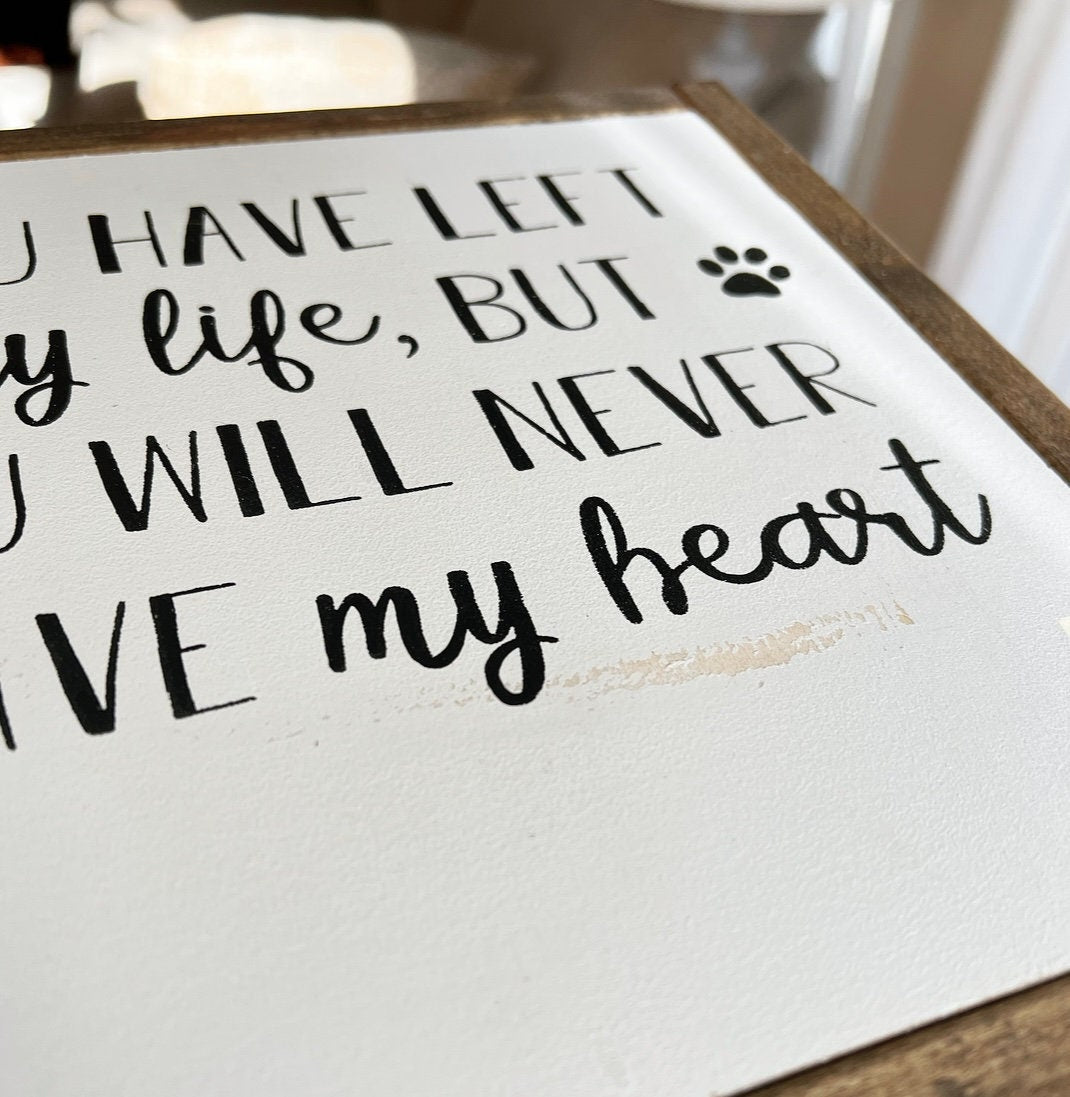 Pet Memorial Gift Idea | Dog Sympathy | Pet Loss Frame | Dog Lover | Loss of Cat | You Have Left My Life, But You Will Never Leave My Heart