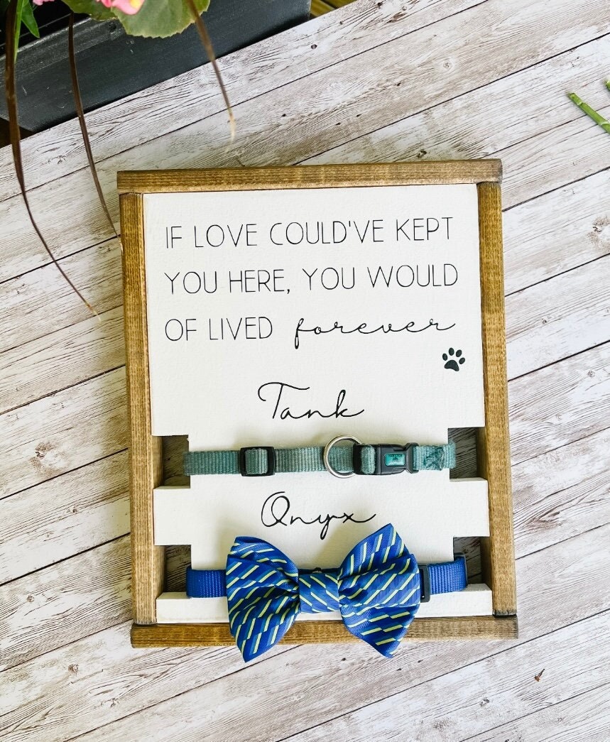 Collar Holder for Multiple Dogs - Pet Memorial Sign