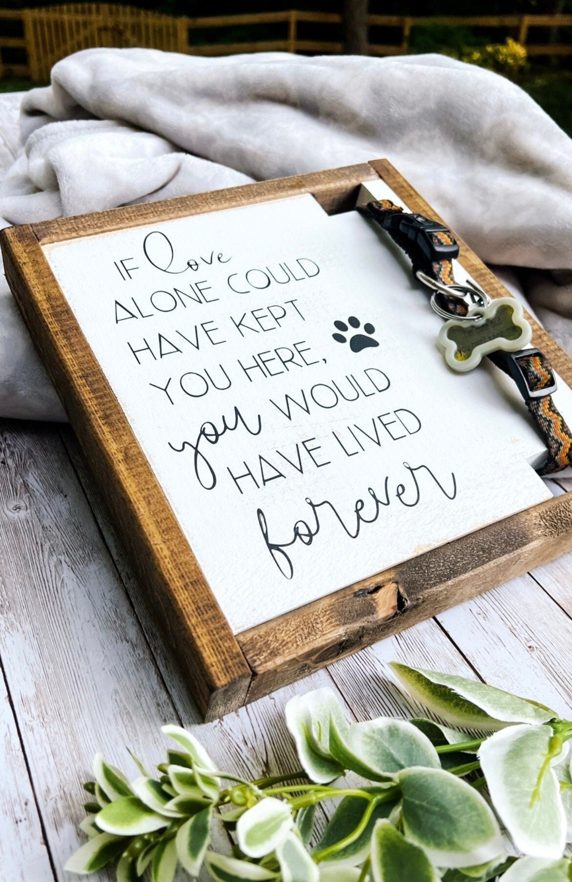 If Love Alone Could Have Kept You Here - Pet Memorial Dog Collar Holder