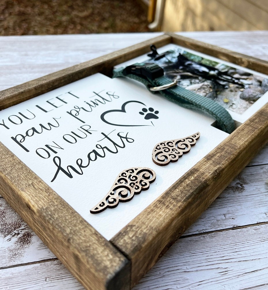 You Left Paw Prints On Our Hearts - Custom Pet Memorial Sign