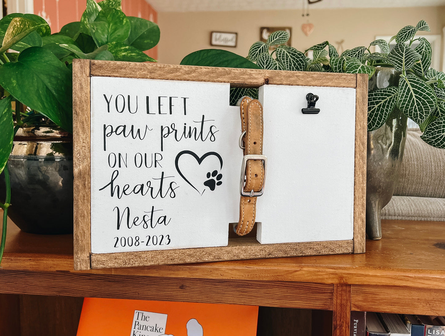 You Left Paw Prints On Our Hearts - Custom Pet Memorial Sign