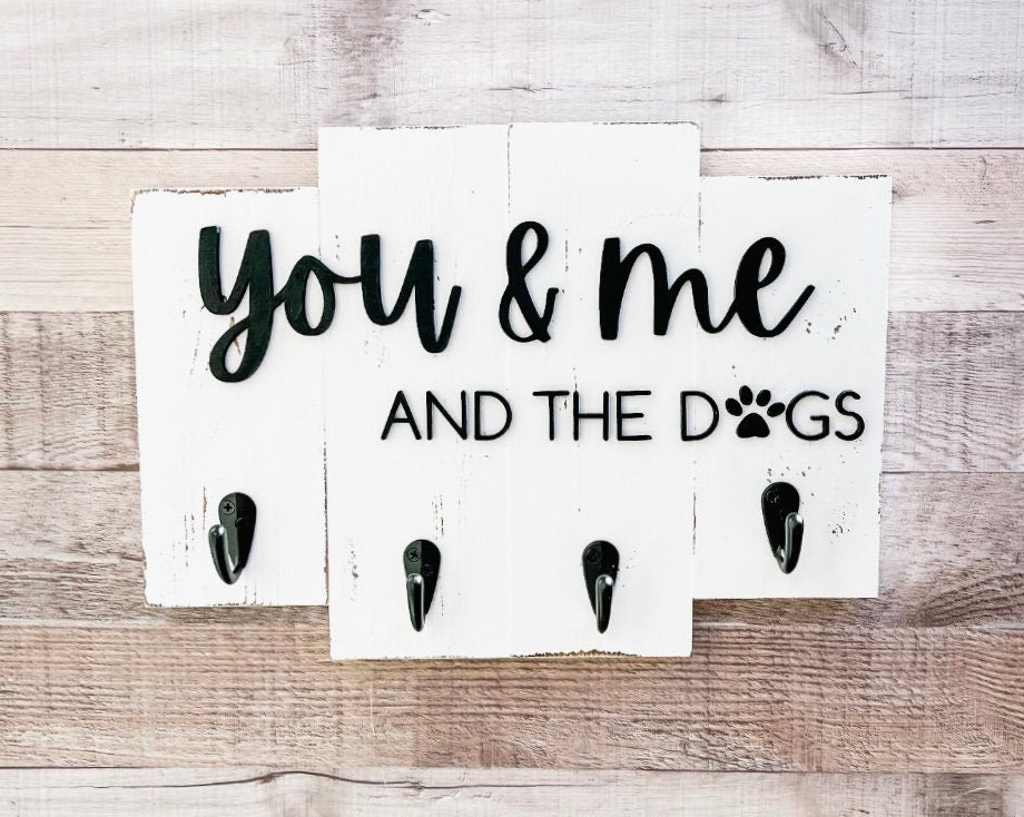You and Me and The Dogs - Entryway Key and Leash Holder