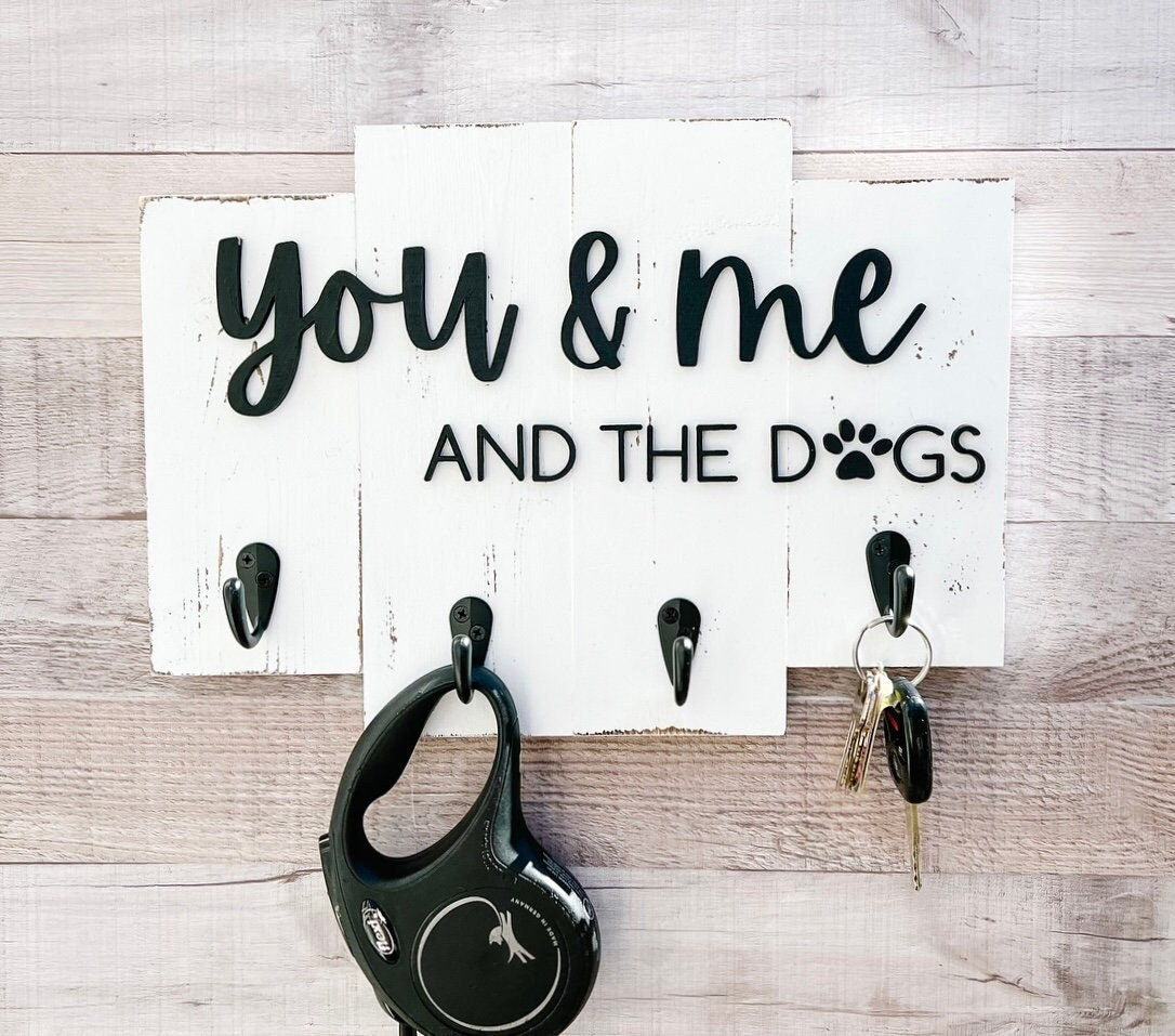 You and Me and The Dogs - Entryway Key and Leash Holder