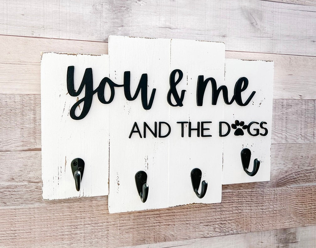 You and Me and The Dogs - Entryway Key and Leash Holder