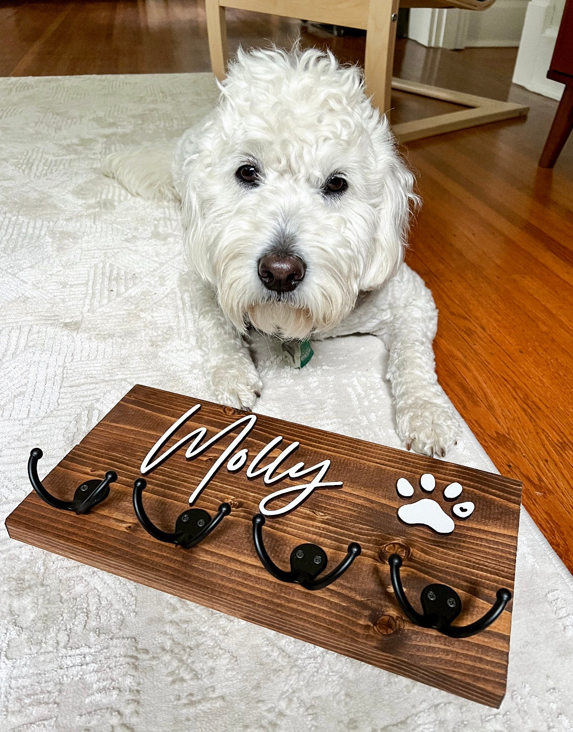 Custom Dog Leash Holder and Entryway Organizer