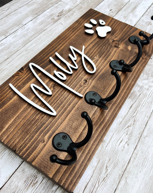 Custom Dog Leash Holder and Entryway Organizer