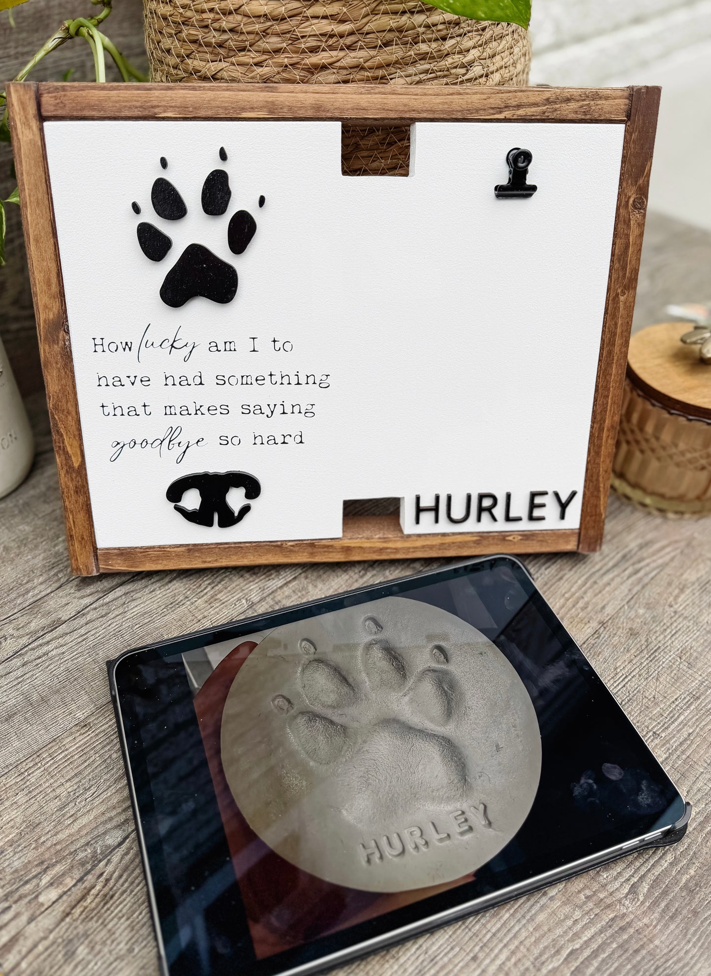Custom Pet Sympathy Keepsake With Nose and Paw Print