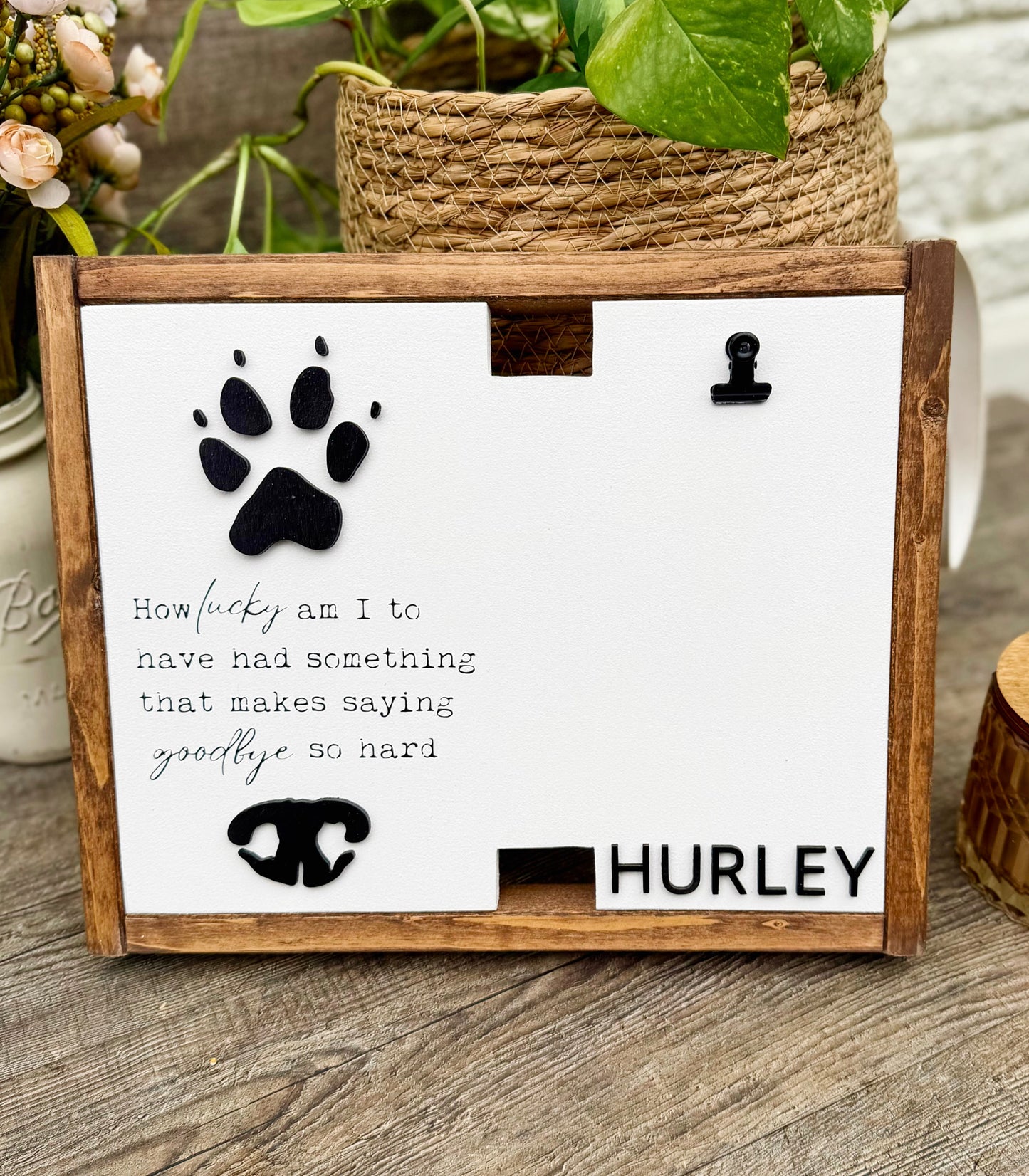 Custom Pet Sympathy Keepsake With Nose and Paw Print