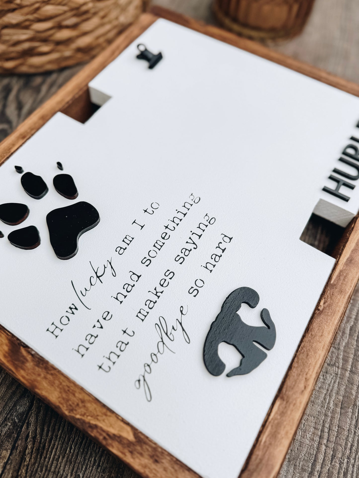 Custom Pet Sympathy Keepsake With Nose and Paw Print