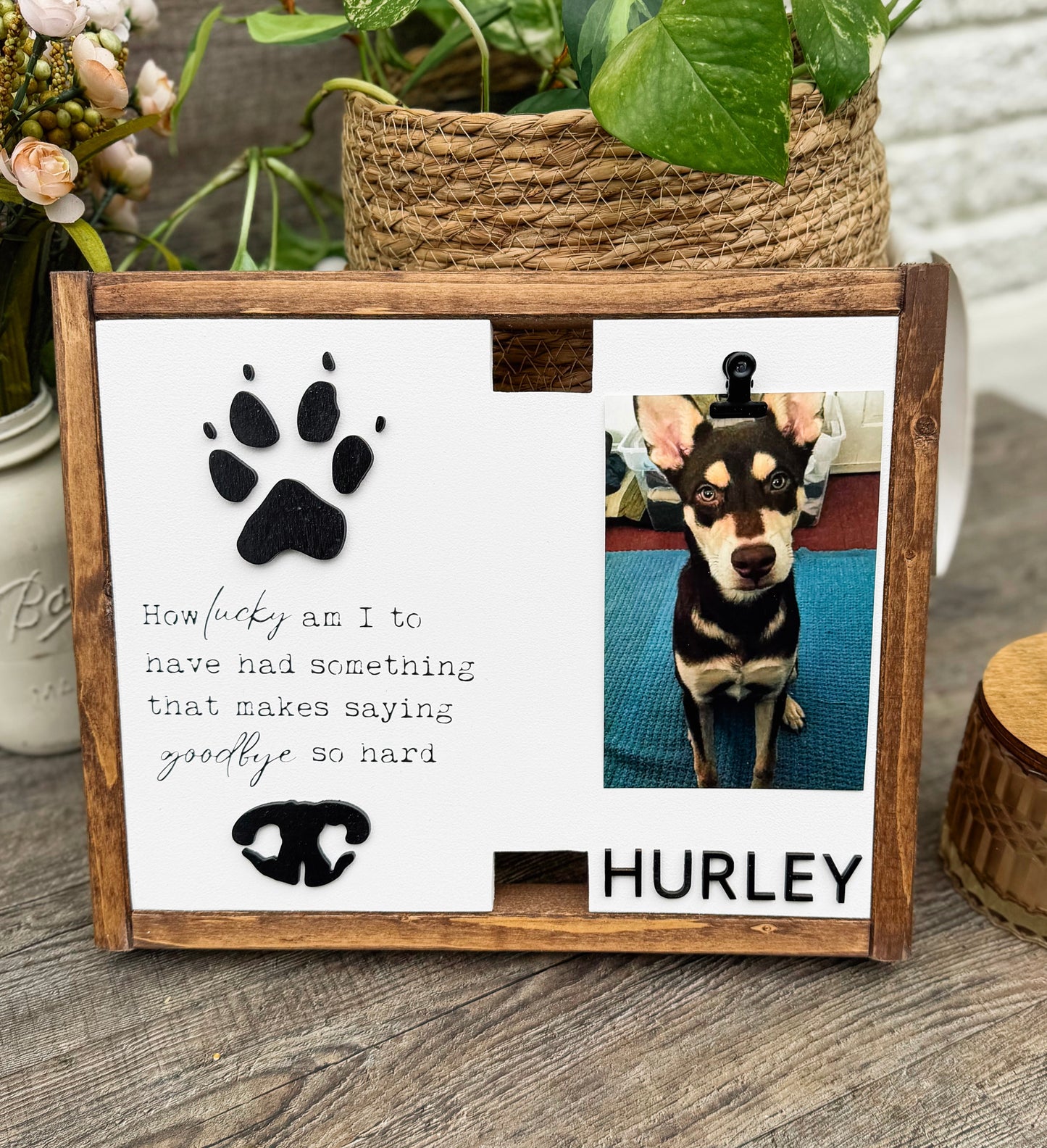 Custom Pet Sympathy Keepsake With Nose and Paw Print
